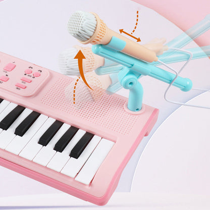 Kids Portable 37-Key Piano Keyboard with Mic