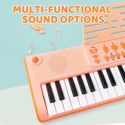 Kids Portable 37-Key Piano Keyboard with Mic