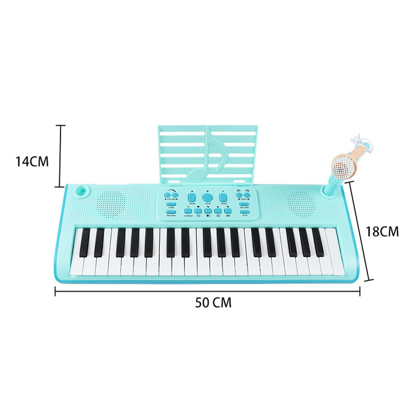 Kids Portable 37-Key Piano Keyboard with Mic