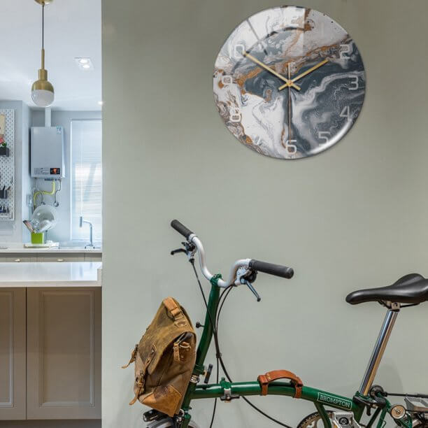 Elegant Marble Effect Wall Clock