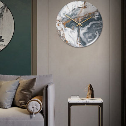 Elegant Marble Effect Wall Clock
