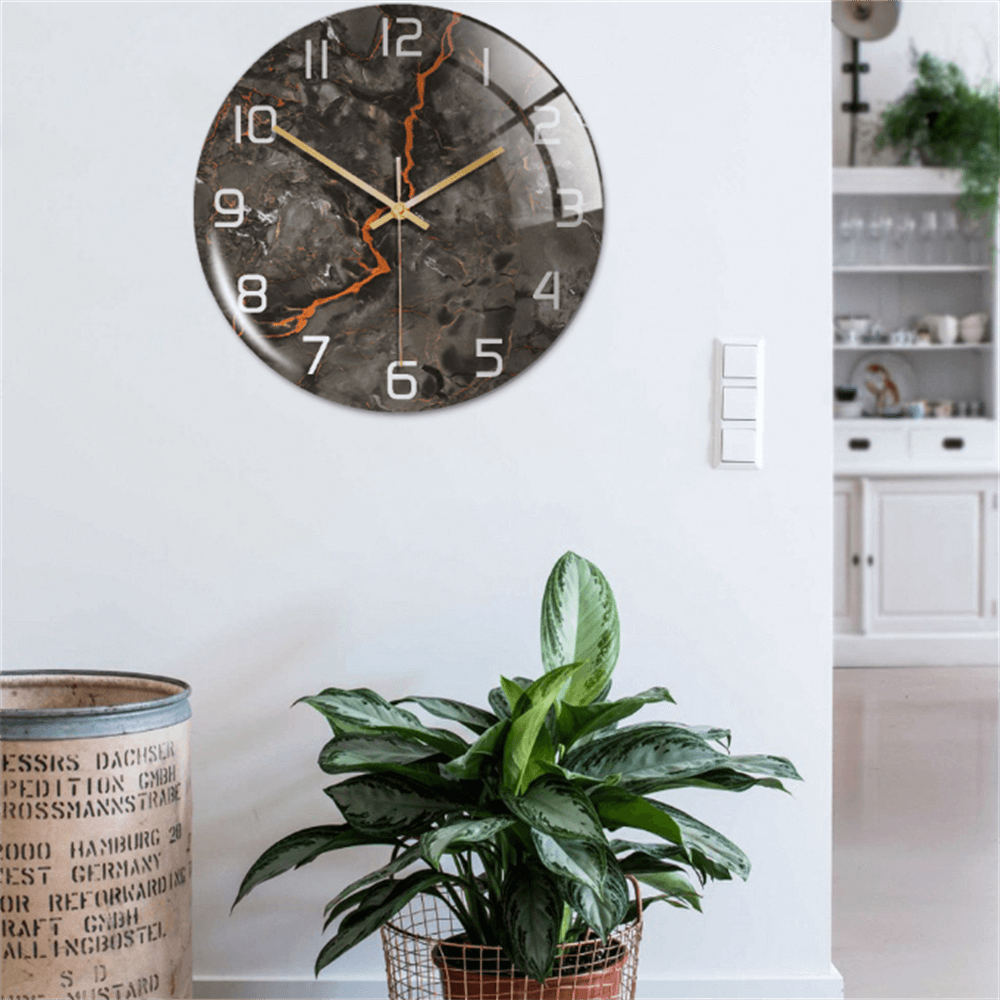 Elegant Marble Effect Wall Clock