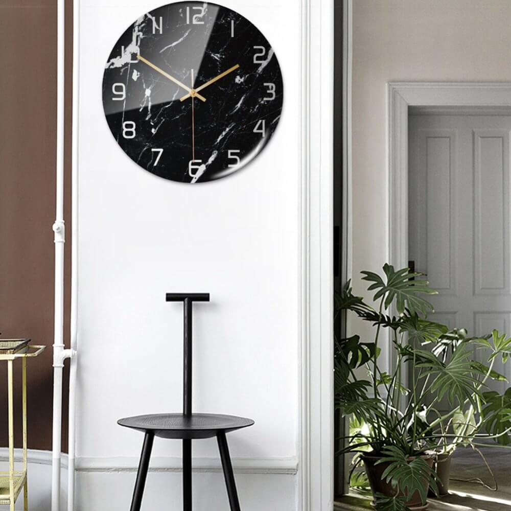 Elegant Marble Effect Wall Clock