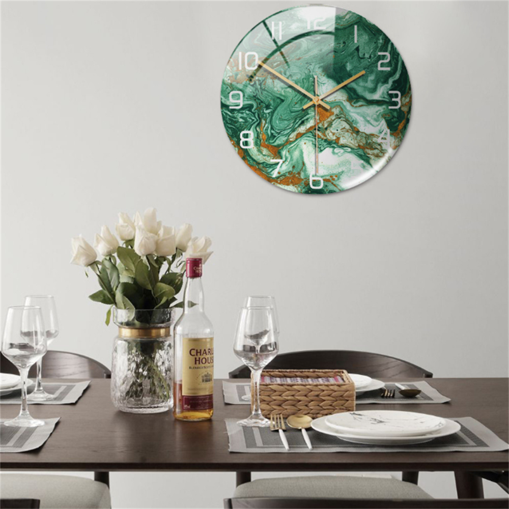 Elegant Marble Effect Wall Clock - Yeezlab