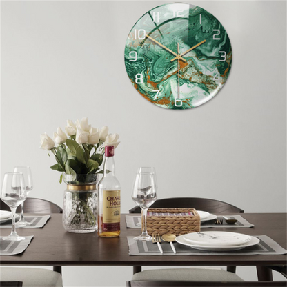 Elegant Marble Effect Wall Clock - Yeezlab