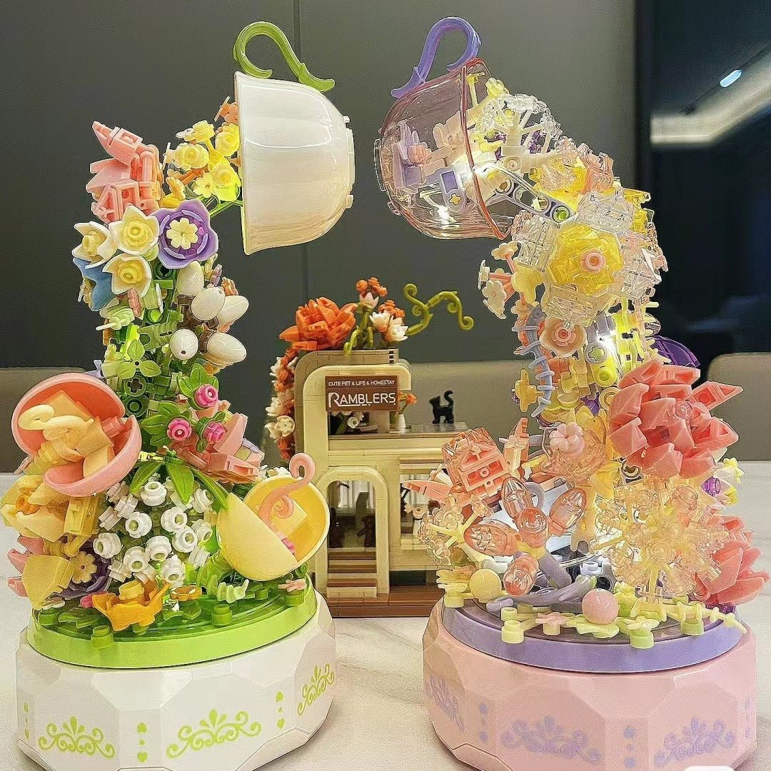 Colorful Flower Music Box Lego Style Building Toy - Yeezlab