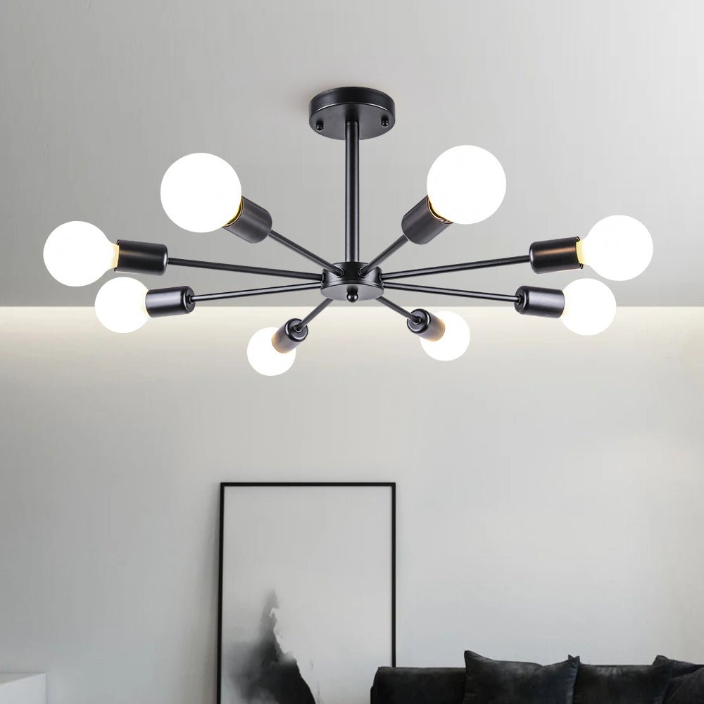 Modern Semi-Flush Mount Crystal Chandelier