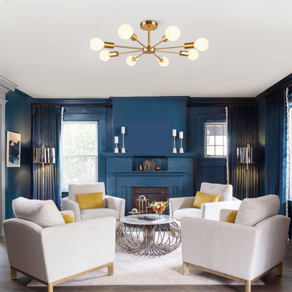 Modern Semi-Flush Mount Crystal Chandelier