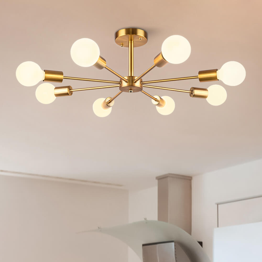 Modern Semi-Flush Mount Crystal Chandelier
