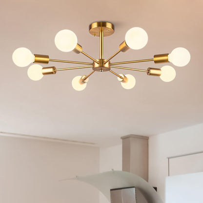 Modern Semi-Flush Mount Crystal Chandelier