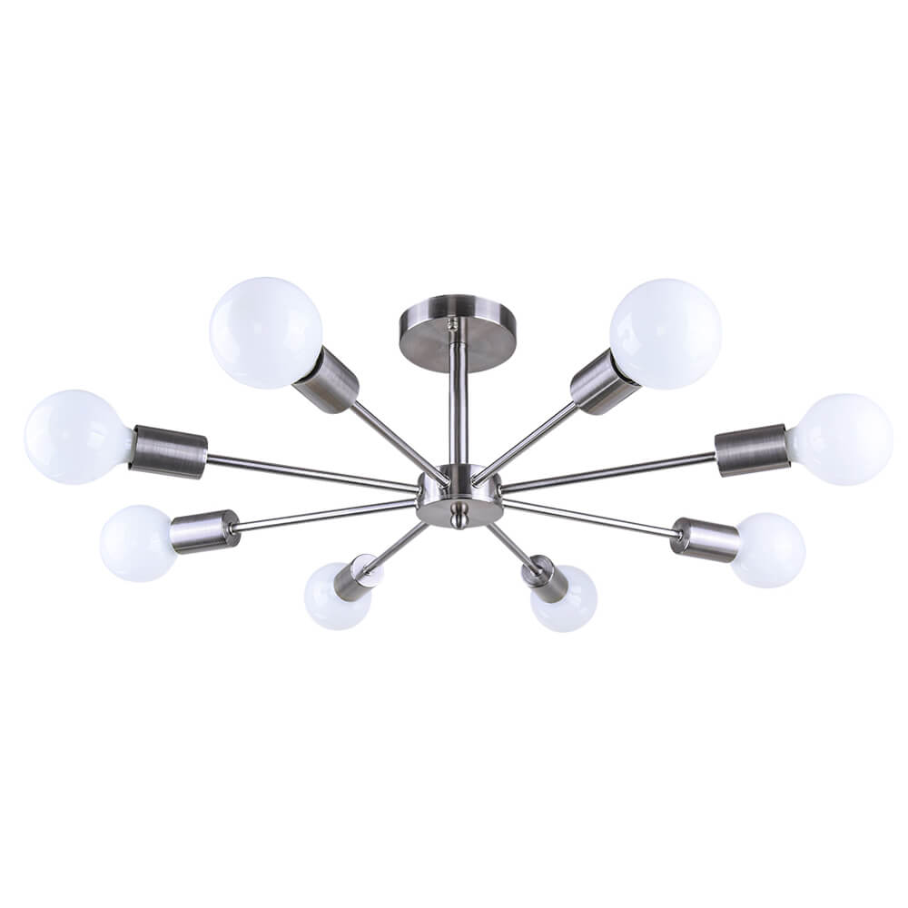 Modern Semi-Flush Mount Crystal Chandelier