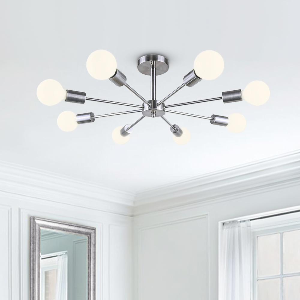 Modern Semi-Flush Mount Crystal Chandelier