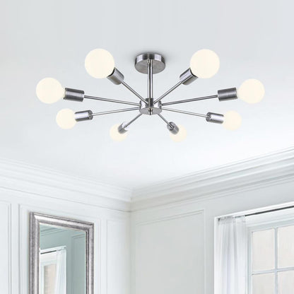 Modern Semi-Flush Mount Crystal Chandelier