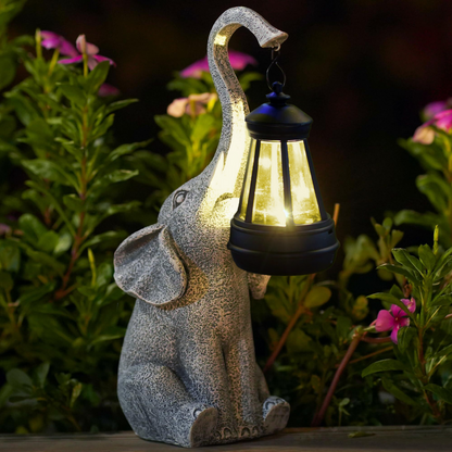 Solar Powered Elephant Outdoor Lamp - Yeezlab