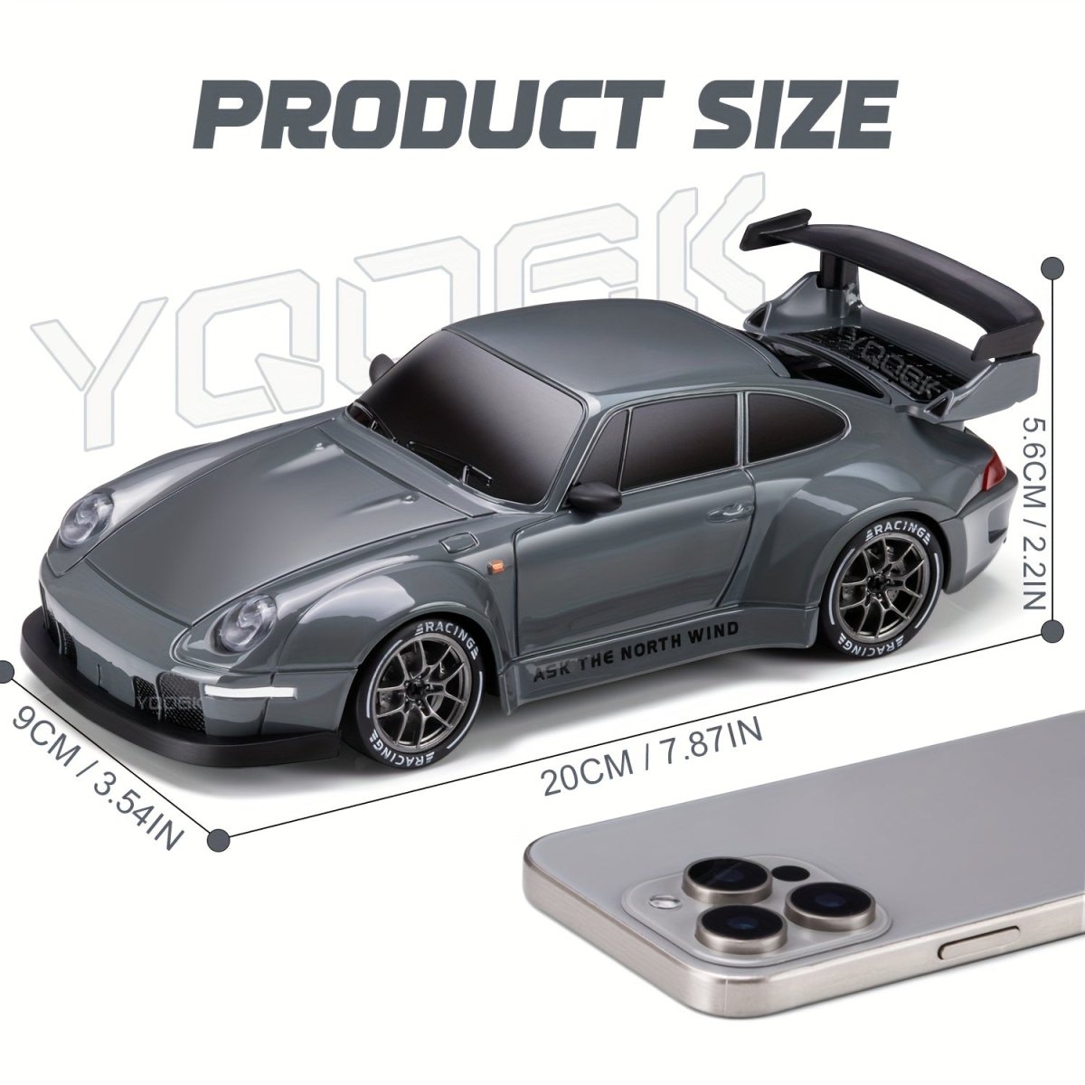 Fast 1:24 Scale 4WD RC Drift Car with LED Lights
