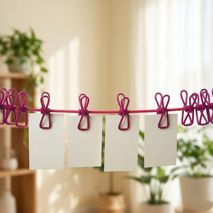 Portable Compact Travel Laundry Line with Clips