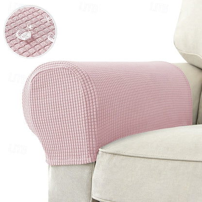 Stretchy Chair Arm Covers - Elastic Set of 2, Red