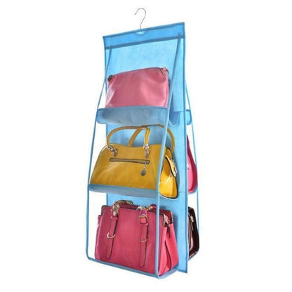 Yeezlab | Over Door Hanging Purse Organizer 6 Pocket Clear Closet Storage
