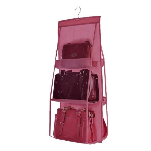 Yeezlab | Over Door Hanging Purse Organizer 6 Pocket Clear Closet Storage