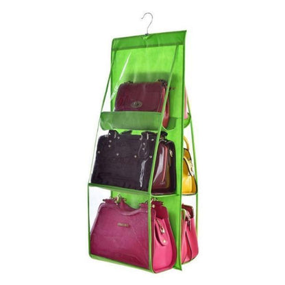 Overdoor Handy Purse Organizer 6 Pocket Clear Closet Storage