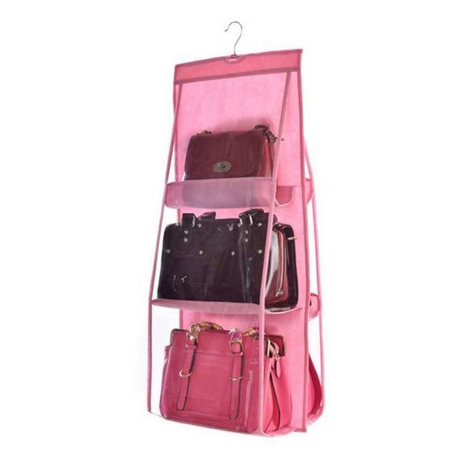 Yeezlab | Over Door Hanging Purse Organizer 6 Pocket Clear Closet Storage