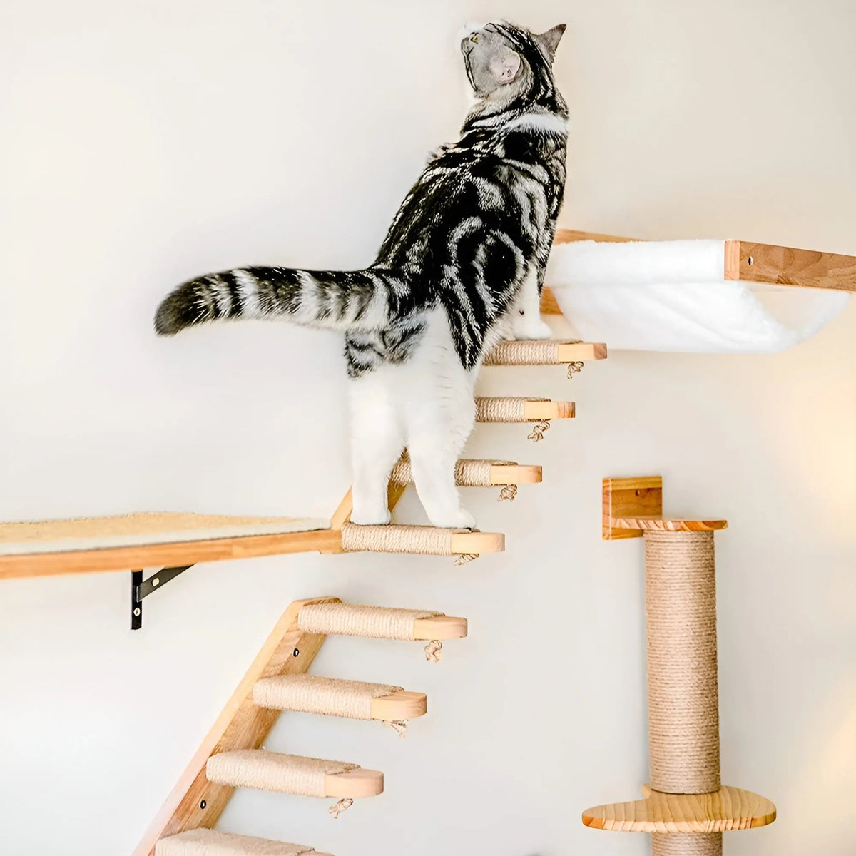 Cat Tower Wall Shelf with Scratch Pad