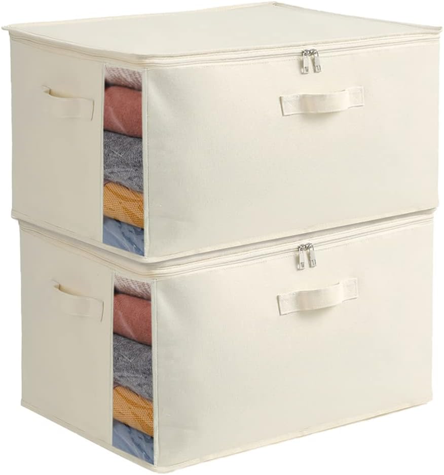 Portable Closet Storage Bag Set with Handles & Zipper