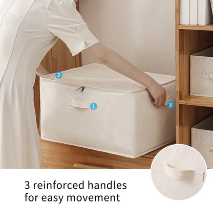 Portable Closet Storage Bag Set with Handles & Zipper