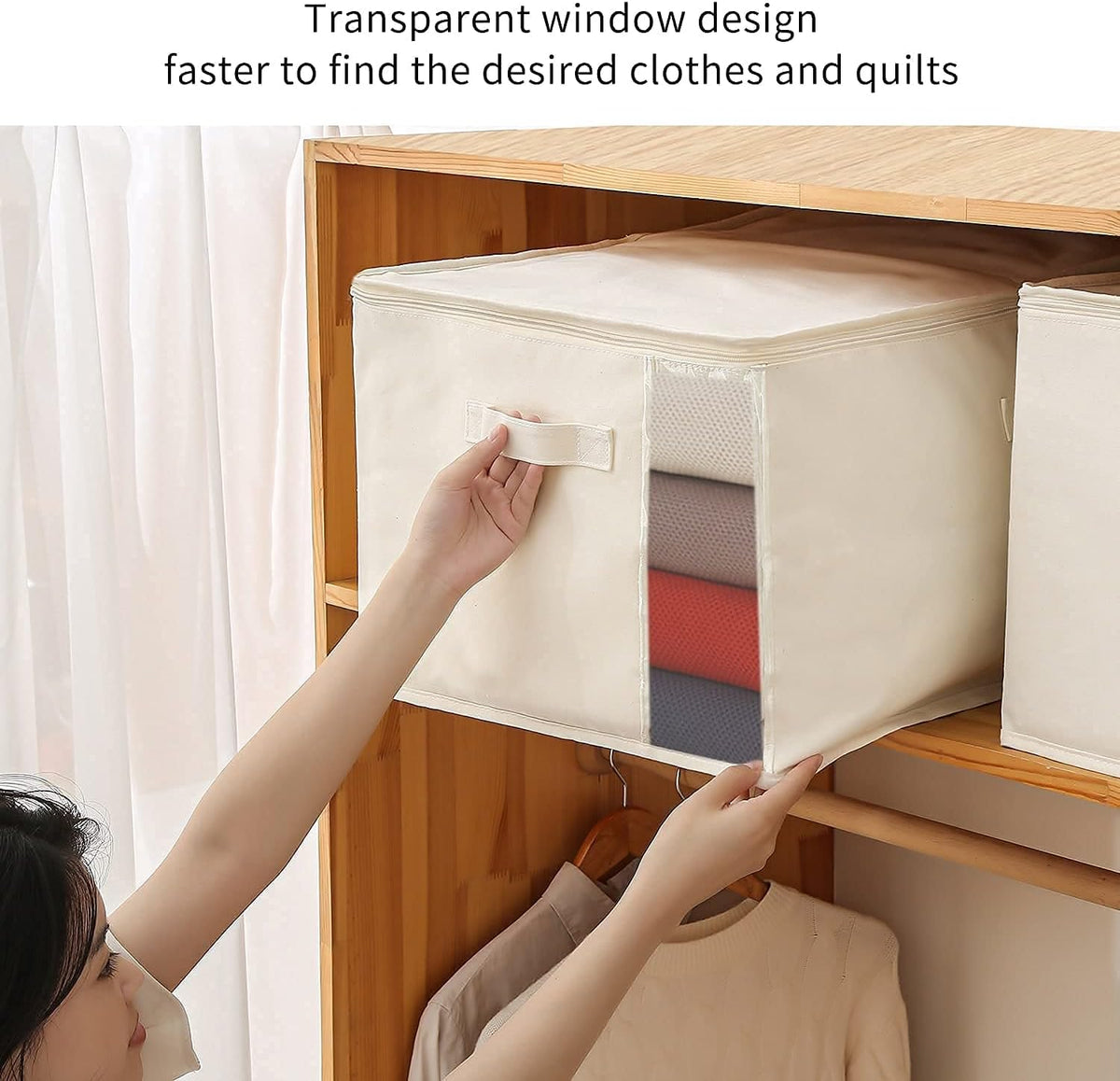 Portable Closet Storage Bag Set with Handles & Zipper
