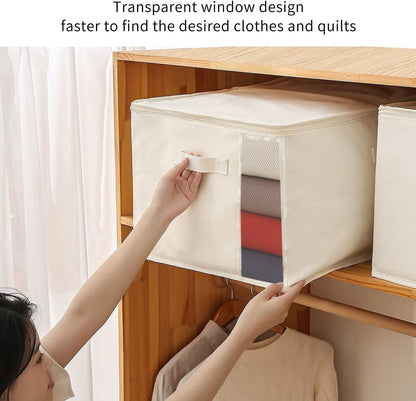 Portable Closet Storage Bag Set with Handles & Zipper