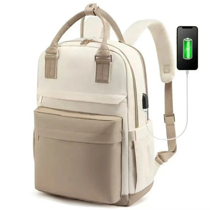 Waterproof Laptop Backpack with USB Charger - Women's 17 Inch Commuter Bag