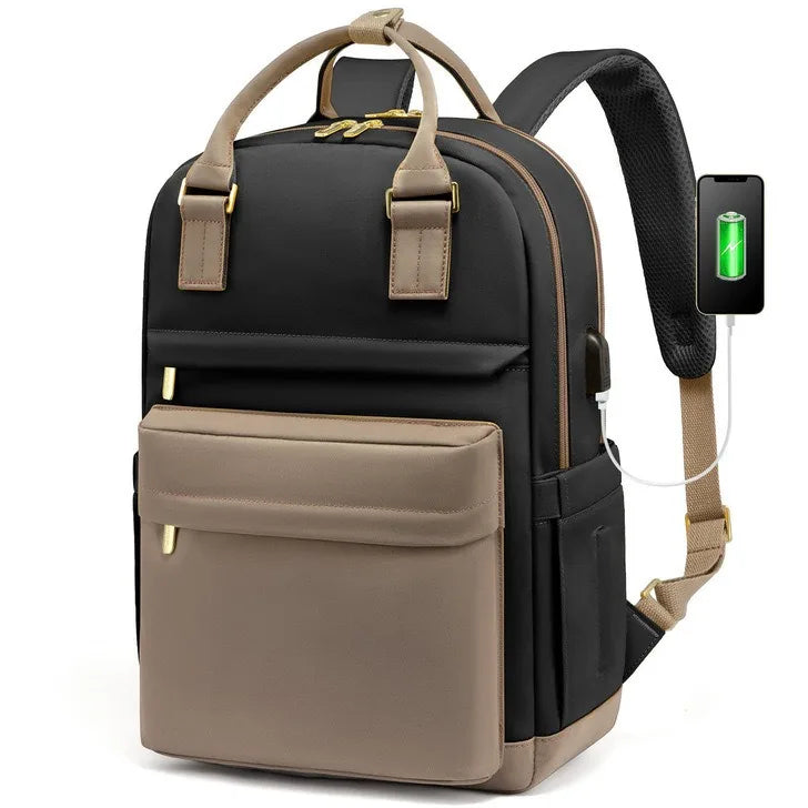 Waterproof Laptop Backpack with USB Charger - Women's 17 Inch Commuter Bag