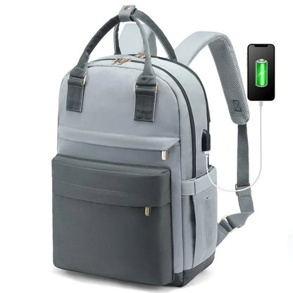 Waterproof Laptop Backpack with USB Charger - Women's 17 Inch Commuter Bag
