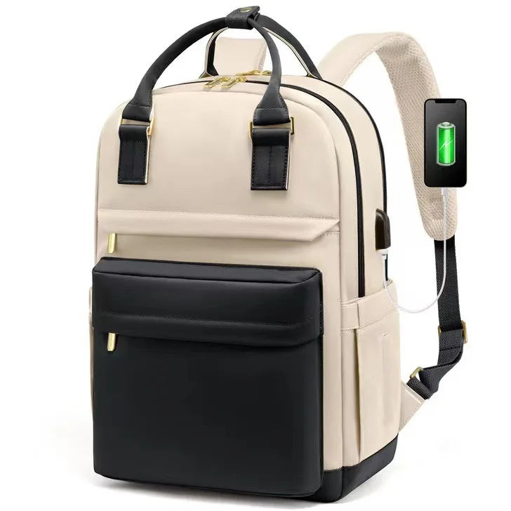 Waterproof Laptop Backpack with USB Charger - Women's 17 Inch Commuter Bag