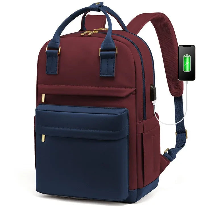 Waterproof Laptop Backpack with USB Charger - Women's 17 Inch Commuter Bag