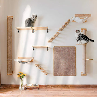 Cat Tower Wall Shelf with Scratch Pad