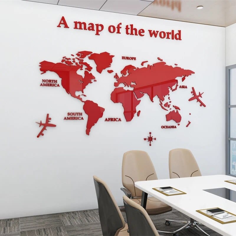 3D Globe Wall Decal Map Sticker
