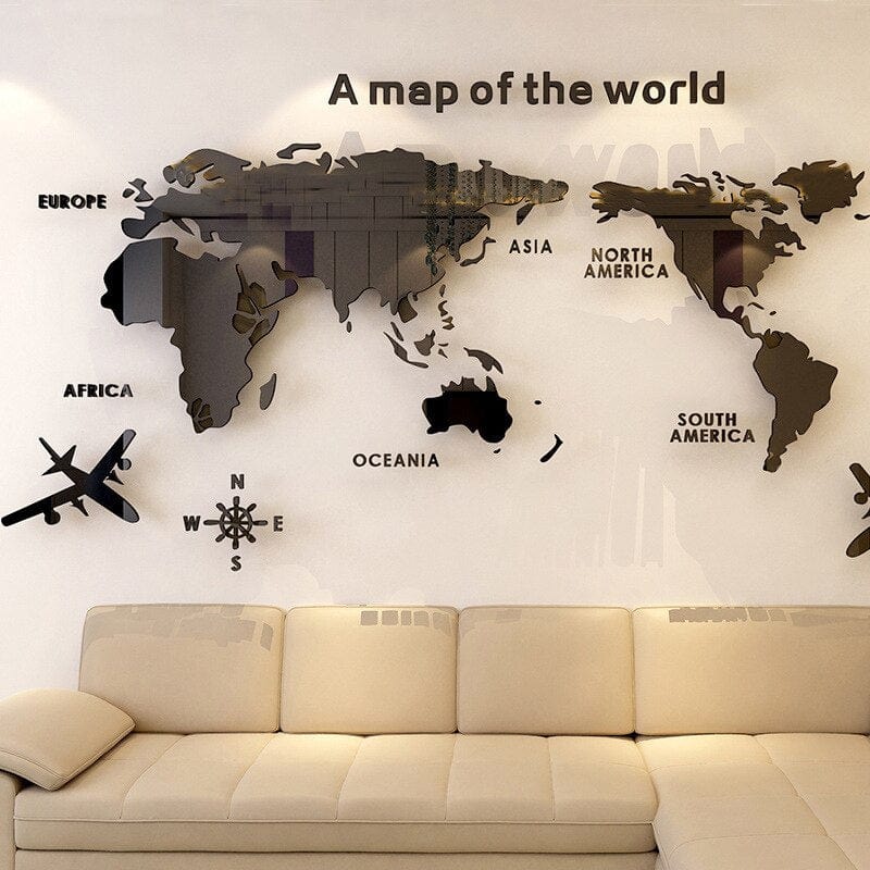 3D Globe Wall Decal Map Sticker