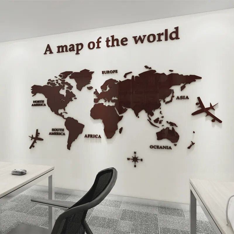 3D Globe Wall Decal Map Sticker