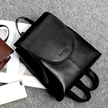 Stylish Leather Laptop Backpack for Women