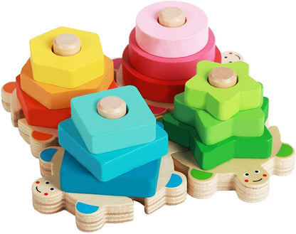 Colorful Wooden Turtle Stacking Toy for Kids - Yeezlab